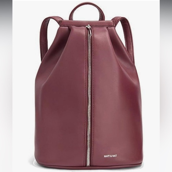 MATT & NAT - Leather Backpack - Burgundy - Picture 1 of 4